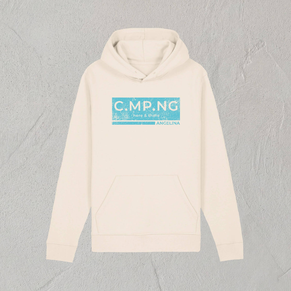Produktfoto des C.MP.NG Camping Hoodie im boxed design in der Farbe milchshake
