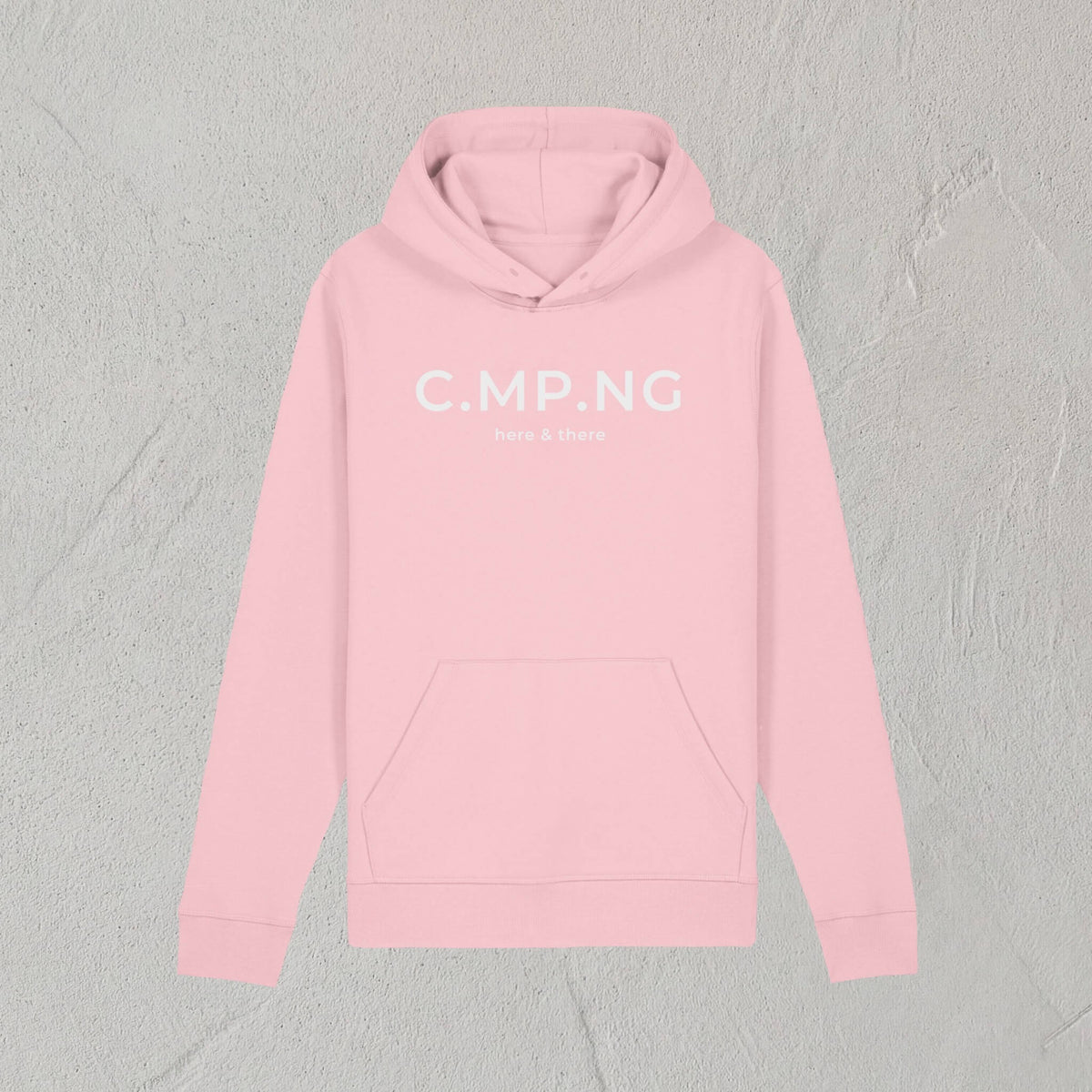 Produktfoto des C.MP.NG Camping Hoodie in dem original design in der Farbe rosa