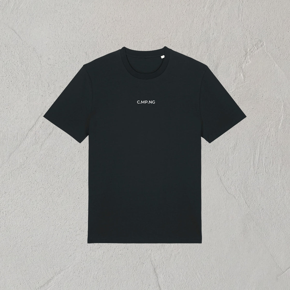 Produktfoto des C.MP.NG Camping Tshirts original in der Farbe schwarz.