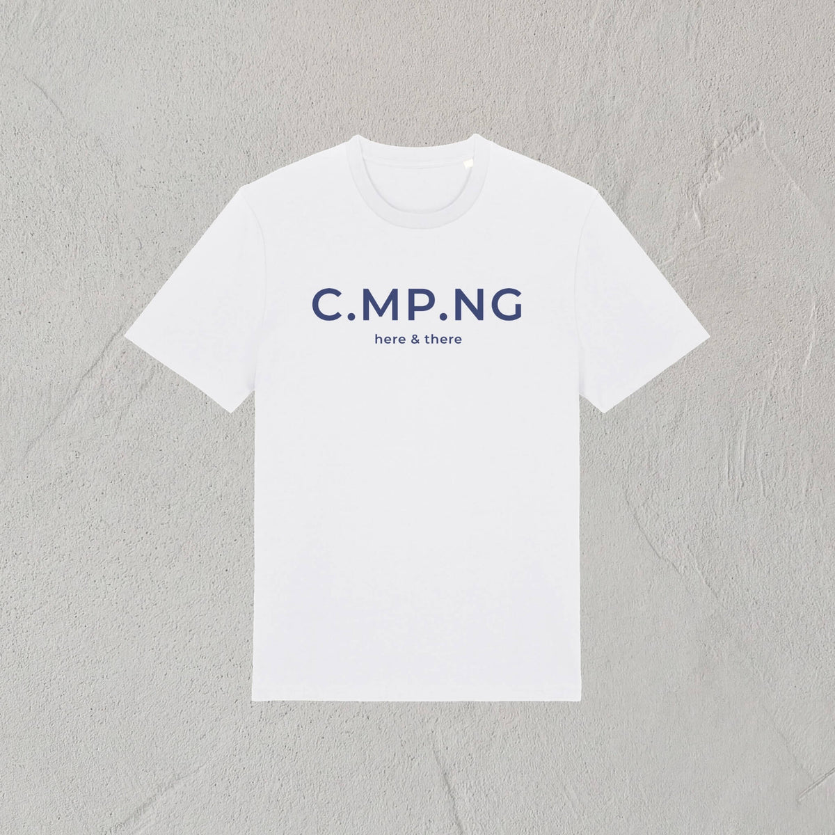 Produktfoto des C.MP.NG Camping Tshirts original in der Farbe weiß.
